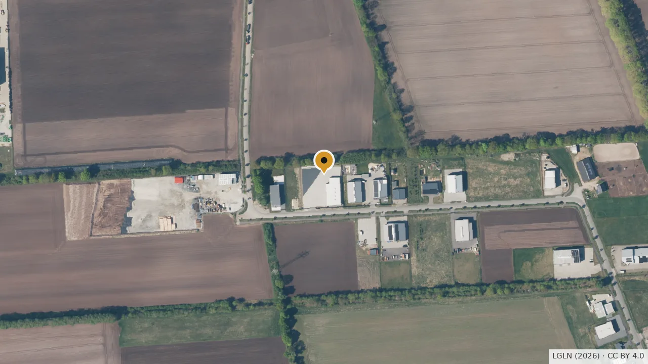 Luftbild mit dem Standort der Scebeta KFZ-Handels GmbH